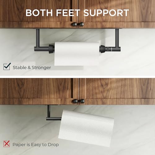 Paper Towel Holder Under Cabinet (Mattle Black / One-Hand Tear (Upgraded))
