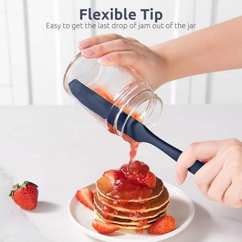 Skinny Silicone Jar Spatula Scraper (Midnight Blue / 9.72 in)