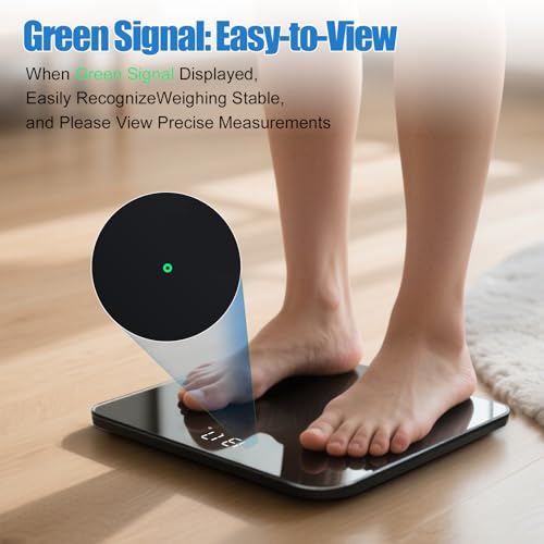 Smart Digital Bathroom Scale for Body Weight (Smart Scale Spray Silver Black 400lb)