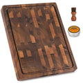 Walnut Cutting Boards for Kitchen Solid Wood End Grain 17"×13"×1" (Walnut / 17"L x 13"W)