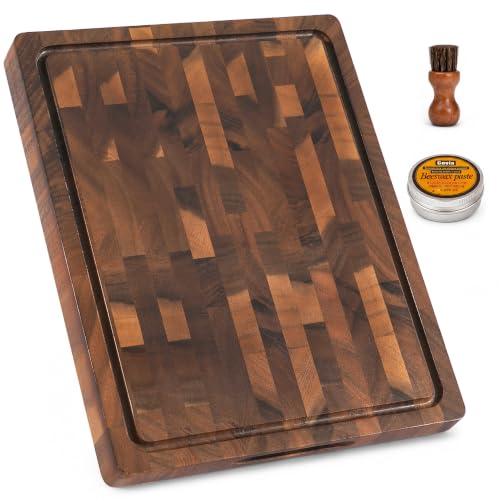 Walnut Cutting Boards for Kitchen Solid Wood End Grain 17"×13"×1" (Walnut / 17"L x 13"W)