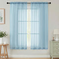Sheer Curtains 63 Inch Length 2 Panels Set for Living Room Bedroom (Sky Blue / 42"W x 63"L (Pack of 2))
