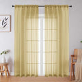 Gold Sheer Curtains 84 Inches Long 2 Panels Set for Bedroom Living Room (Gold / 59"W x 84"L (Pack of 2))