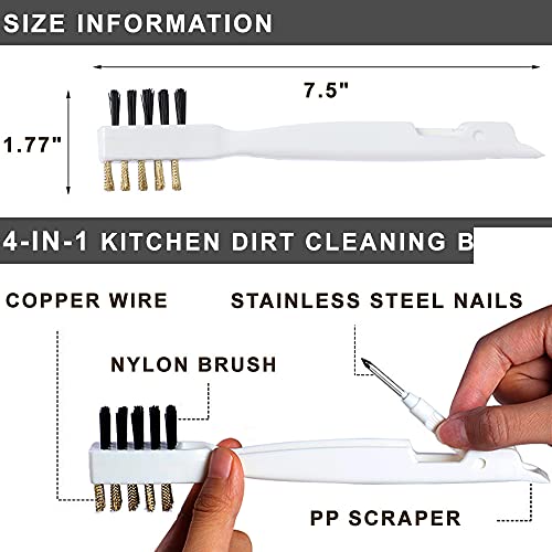 Gas Stove Brass Wire Stiff Bristles Brushes Rust Cleaner for Kitchen Grease Grime Pot Pan (White)
