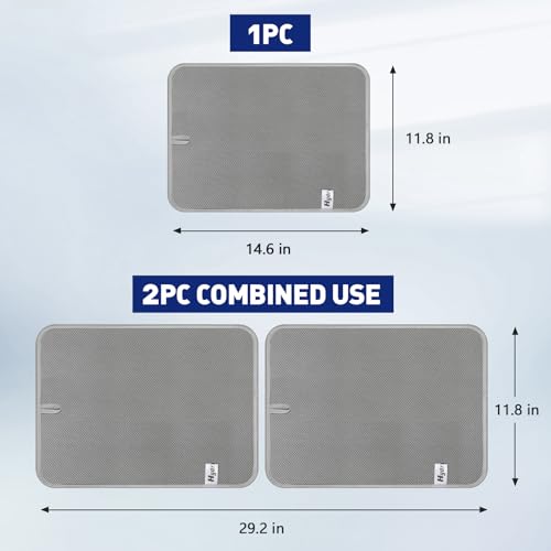 14.6*11.8 inch Microfiber Dish Drying Mat (Gray / Small)