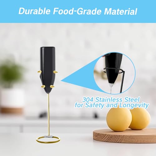 Frother Stand Kitchen Milk For Coffee Stainless Steel Stand Fits for Multiple Types of Coffee Frothers (Gold)