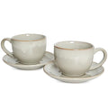 Ceramic Cappuccino Cup and Saucer Set of 2 (Grey Waterdrop)