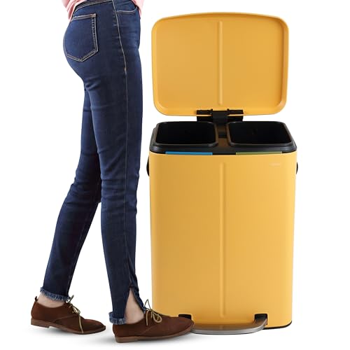 Marco 10.6 Gal Double Bucket Step Trash Can (Daffodil Yellow)