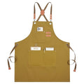 Chef Apron for Men Women Kitchen Cooking Apron with Pockets (Yellowish Brown Canvas)