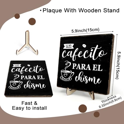 Vintage Coffee Bar Wooden Plaque Desk Sign (Coffee- Black)