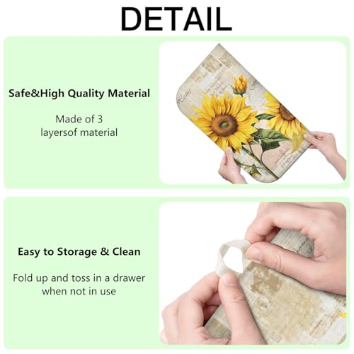 Sunflower Dish Drying Mat Drainer Pads (Turnsole / 18"x24")