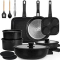 24 Piece Nonstick Pots and Pans Set (Black / 24 Pack)