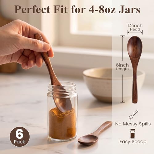 Wooden Spoons for Eating (6 inch Spoons)