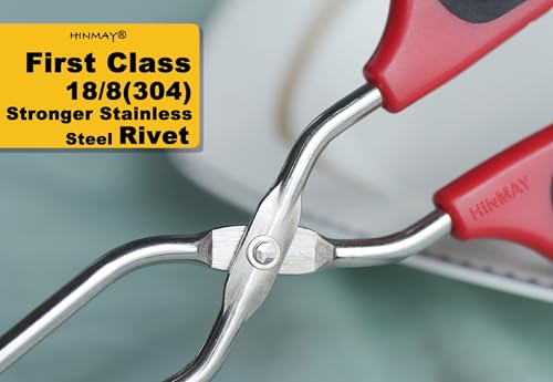 12" 16" Extra Long Stainless Steel Kitchen Scissor Tongs Set (Red / 12" 16")