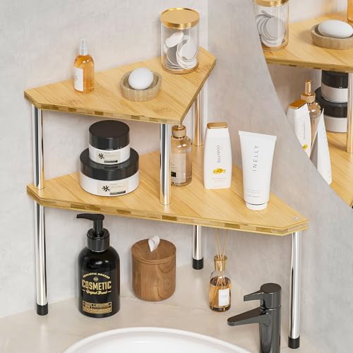 Bathroom Organizer Countertop Corner Shelf (Yellow)
