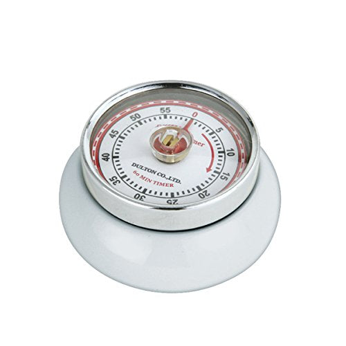 Magnetic Retro Kitchen Timer (White / 2.75 inch)