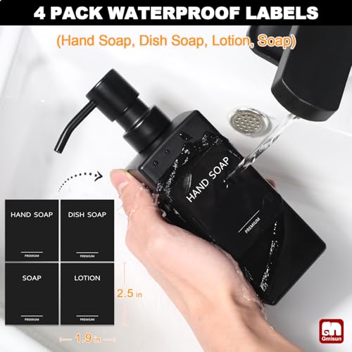 Black Soap Dispenser (Black Bottle + Black Pump / 4 Pack)