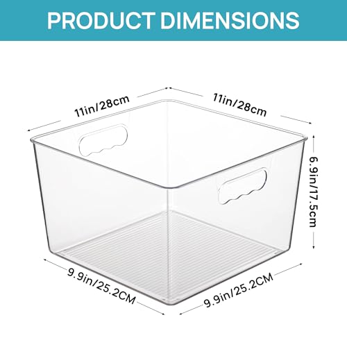 6 Pack Extra Large Clear Storage Bins (11in)