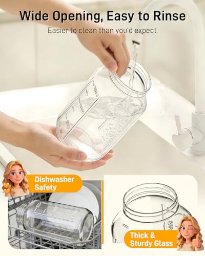 64 oz Mason Jar Pitcher (White / 64 Ounces)