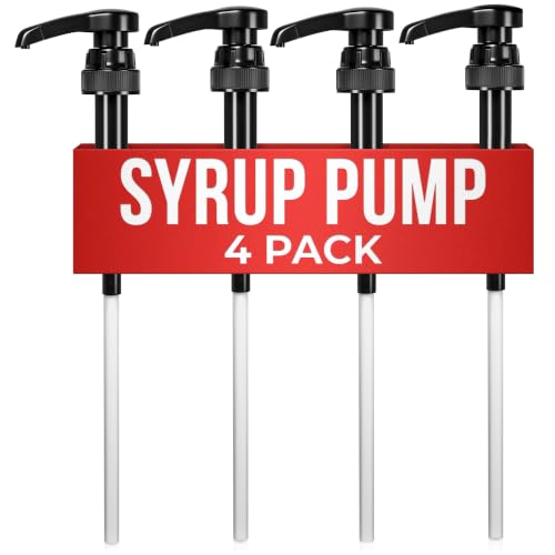 4 Pcs Coffee Syrup Pump (Black 4-pack)