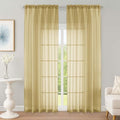 Gold Sheer Curtain 90 Inches Long 2 Panels Set (Gold / 59"W x 90"L (Pack of 2))
