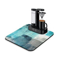 Coffee Bar Mat Accessories for Countertop Absorbent Hide Stain Rubber Backed Dish Drying Mats for Kitchen Counter Draining Pad Decor Gift (Blue / 16" x 18")