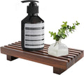 Kitchen Sink Tray for Bathroom Counter Decorative Wooden Riser Soap Holder (8.7x4 inch / Brown)
