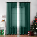 Hunter Green Sheer Curtains 84 Inches Long 2 Panels (Hunter Green / 42"W x 84"L (Pack of 2))