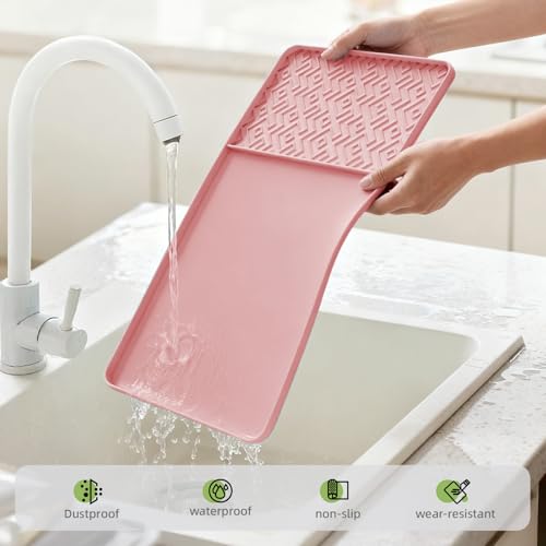 Silicone Coffee Mat with Raised Edges 24" x 16" (Pink / 16'' x 24'')