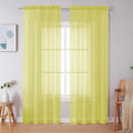 Lemon Sheer Curtains 84 Inches Long (Lemon / 42"W x 84"L (Pack of 2))