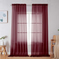 Burgundy Red Sheer Curtains 96 Inches Long (Burgundy / 59"W x 96"L (Pack of 2))