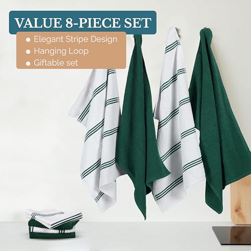 Kitchen Towel Set 8 Pc (Terry - Olive / Kitchen Towel Set - 8 Pack)