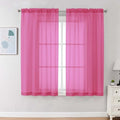 Sheer Curtains 63 Inch Length 2 Panels (Hot Pink / 42"W x 63"L (Pack of 2))