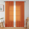 Orange Sheer Curtains 84 Inches Long 2 Panels (Orange / 42"W x 84"L (Pack of 2))