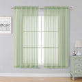 Light Green Sheer Curtains 63 Inch Length 2 Panels (Light Green / 59"W x 63"L (Pack of 2))