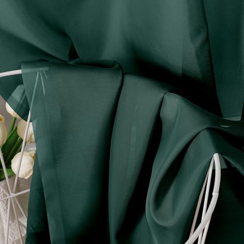 Hunter Green Sheer Curtain Drapes 45 Inch Length 2 Panels for Living Room (42"W x 45"L (Pack of 2) / Hunter Green)