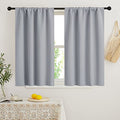 Short Blackout Curtains for Bedroom (Silver Grey / 34"W x 48"L (Pack of 2))