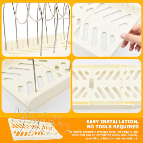 Expandable Pot and Pan Organizer Rack for Kitchen Cabinet or Under Sink (White)