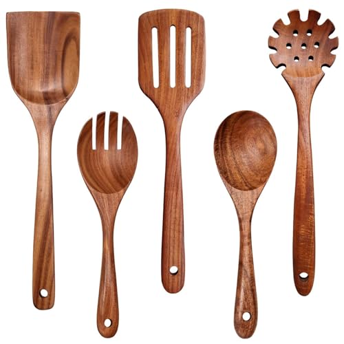 Wooden Spoons for Cooking Non (5 Piece Set)