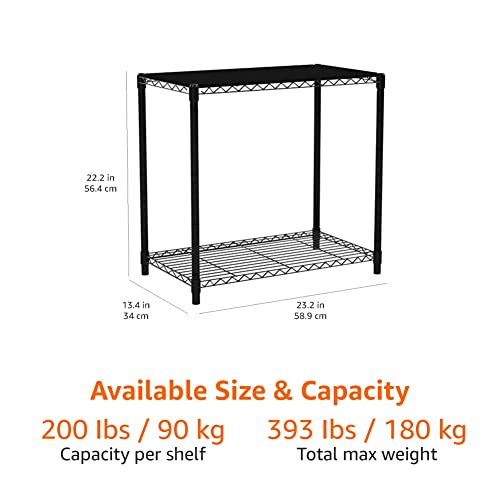 2 Shelf Stackable Storage (2 -Shelf / 23.2"L x13.4" Wx 22.2" H / Black)