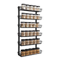 Adjustable Wall Mount Spice Rack (6-Tier / Black)