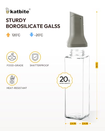 16oz Glass Olive Oil Dispenser Bottle for Kitchen Cooking (Dark Grey)