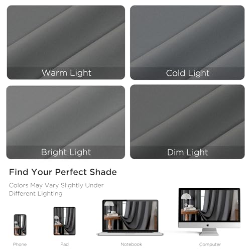 Light Grey Blackout Curtains 72 inch Length 2 Panels Set (Light Grey / 52"W x 72"L (Pack of 2))