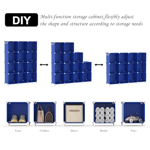Cube Storage Organizer Closet Organizers 12 Cube Storage Shelves (Dark Blue)