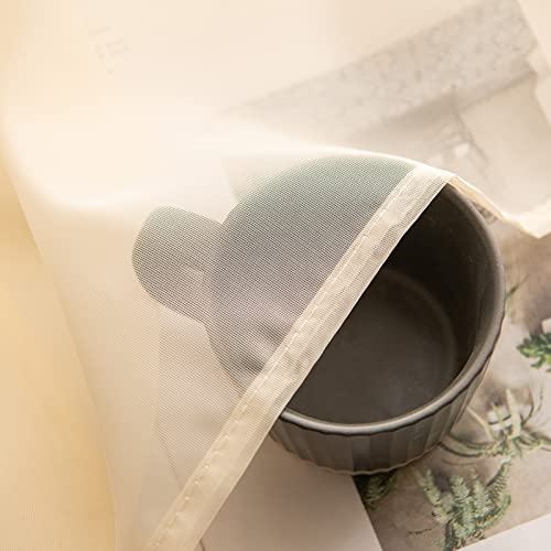 Cream Beige Sheer Curtains 38 X 84 Inches (Cream Beige / 38"W x 84"L (Pack of 2))