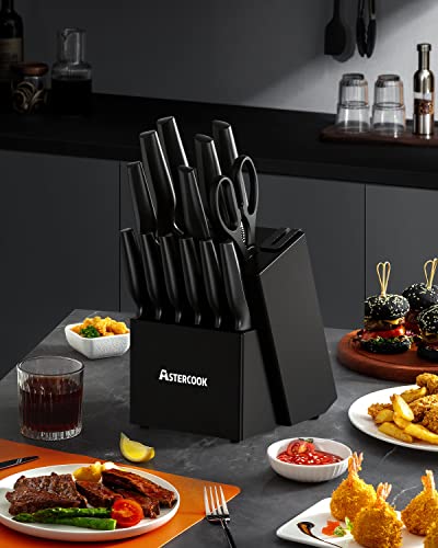 15 Pieces Kitchen Knife Block Set with Sharpener