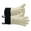 BBQ Gloves Heat Resistant Oven Mitts (Beige / Large)