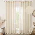 Linen Curtains 84 Inches Long for Living Room 2 Panels Set (60"W x 84"L (Pack of 2) / Beige)