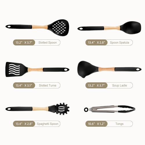 Kitchen Utensils Set (Black-7Max)