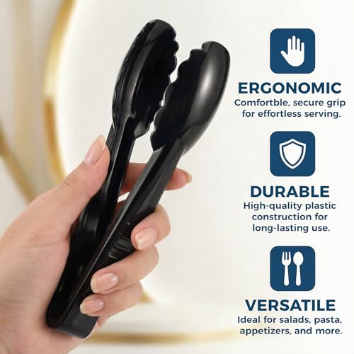 24 Pack Plastic Serving Tongs